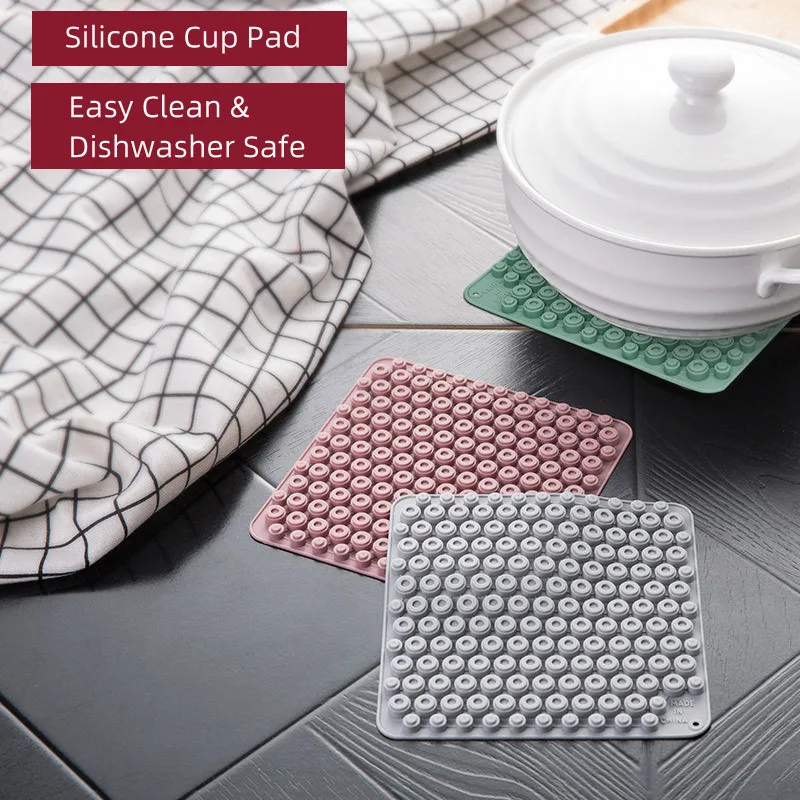 

Non Slip Heat Resistant Hot Pads Silicone Pot Holder, Trivet Mat, Spoon Rest and Garlic Peeler Flexible Trivet for Table Kitchen