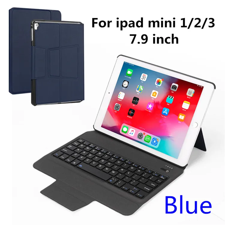 Kemile ультра тонкий чехол-клавиатура для iPad 9,7 / Pro 9,7 Air 9,7 для mini 5 7,9 дюймов для iPad Air 3 10,5 Pro 11 12,9 чехол - Цвет: mini-123-2blue