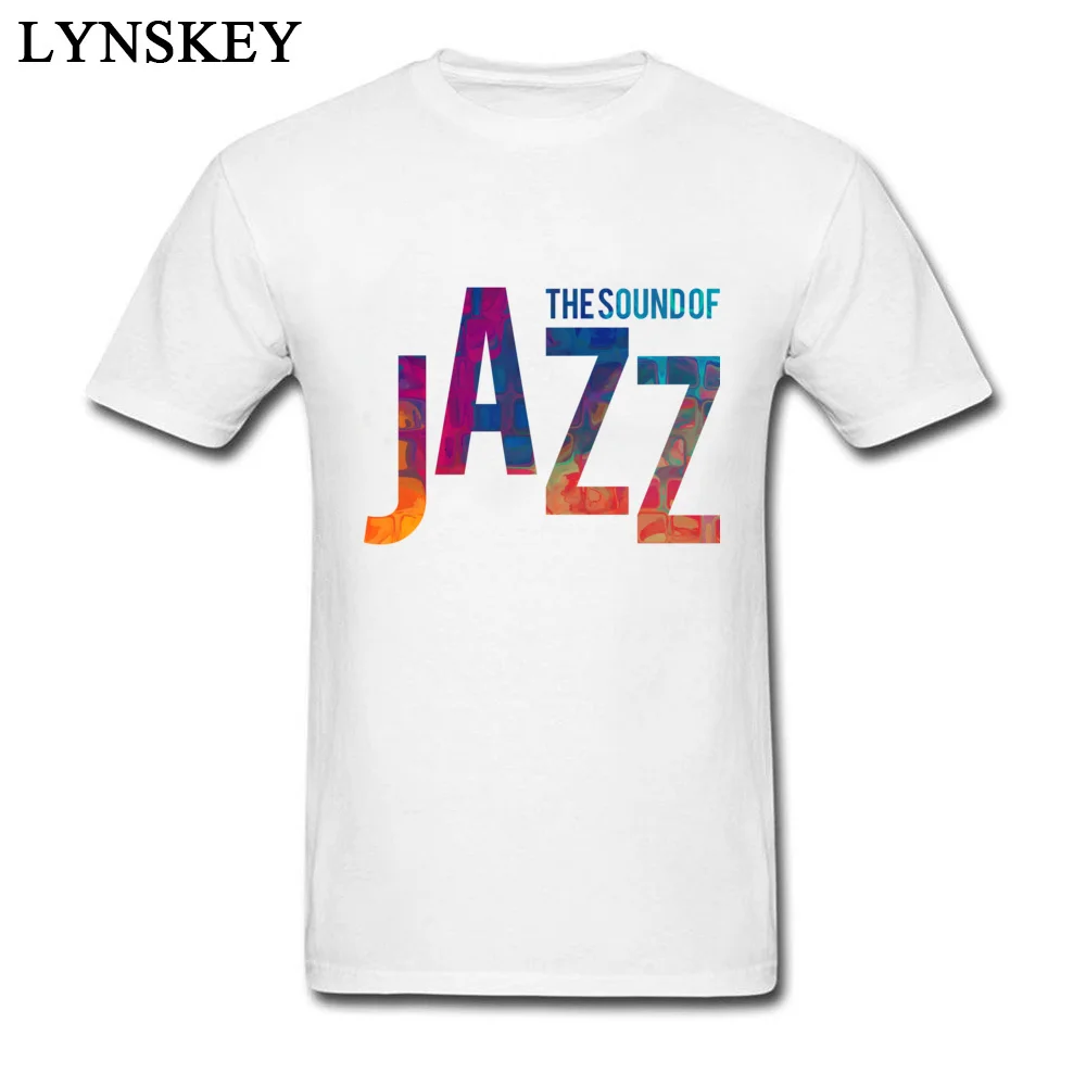 

Men's White T-Shirt The Sound Of Jazz Mens Rock Band Music TShirts Cosplay Full Round Collar Tee Shirts For Men