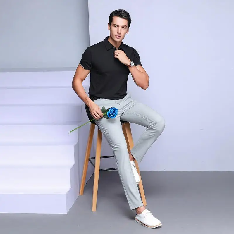 

SUIT PANTS Business Men's Casual Pants Men's Slim Fit Stretch Straight Leg Professional Dress Youth Fashion Men's Trousers