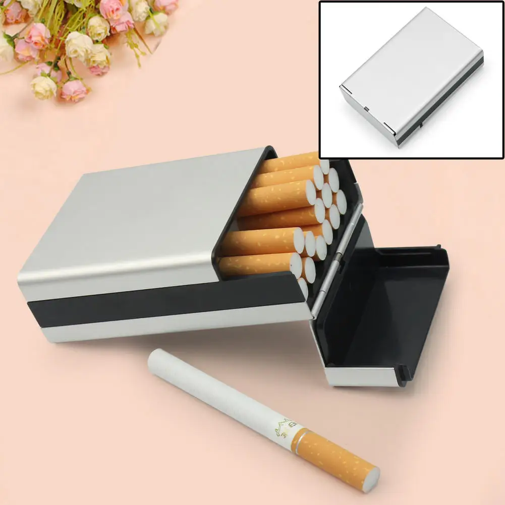 Portable Unisex Metal Aluminum Cigar Cigarette Tobacco Case Storage