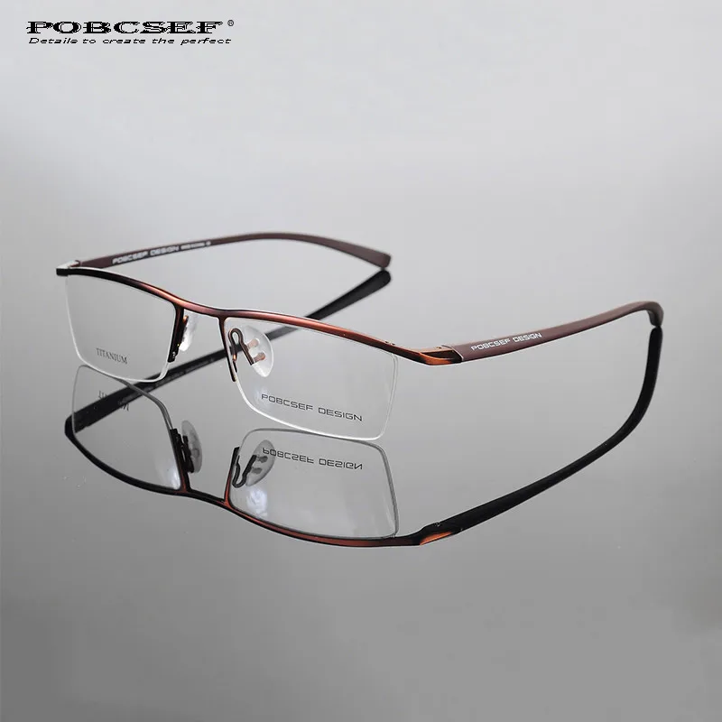 Титановые очки, оправа для мужчин TR90 oculos de grau, компьютерные оптические очки, близорукость, nerd TH8218, бизнес наполовину оправа для очков, оправы
