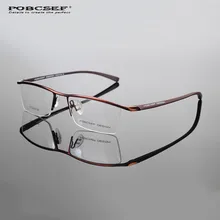 Титановые очки, оправа для мужчин TR90 oculos de grau, компьютерные оптические очки, близорукость, nerd TH8218, бизнес наполовину оправа для очков, оправы