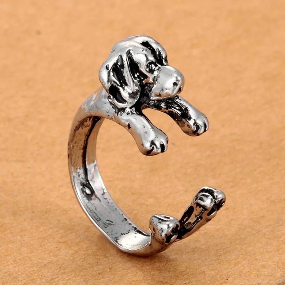 Новая мода 3 цвета старинный антикварный Пудель шик собака открытый размер кольцо симпатичное животное кольцо заводская цена женские ювелирные изделия - Цвет основного камня: H2006SL