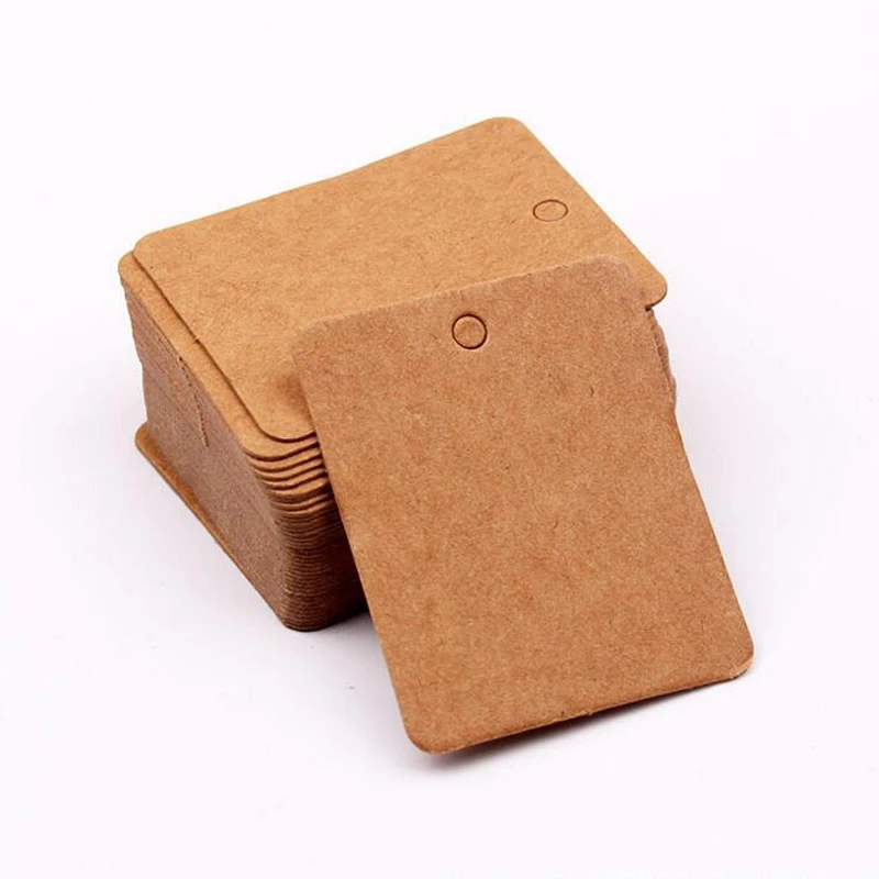 

Stock 100pcs Wedding Party Kraft Paper Hang Tags Favor Punch Label Price Gift Cards