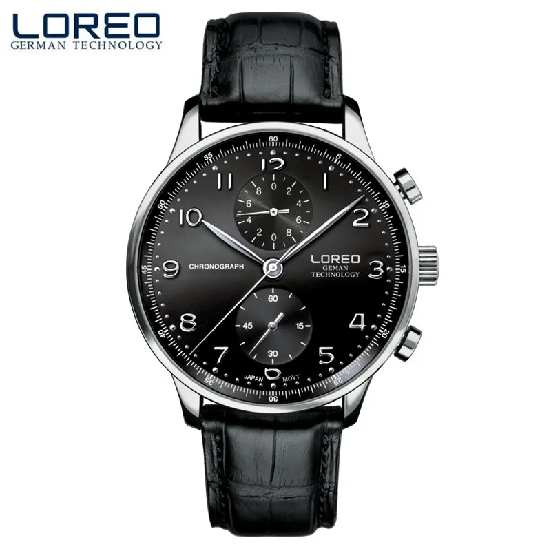 

LOREO 2017 Men'S Watches Quartz Watch Men Real Dial Shock Resistant Waterproof 50M Outdoor Sports Leather Steel Watch M28