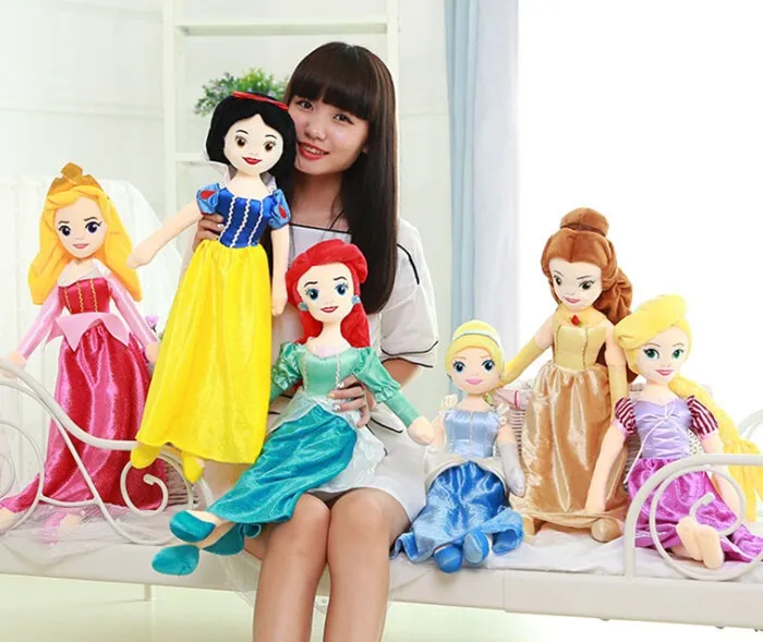 65 см Принцесса Белоснежка Золушка, Ариель Белль Рапунцель плюшевые куклы игрушки отличный подарок для девочек