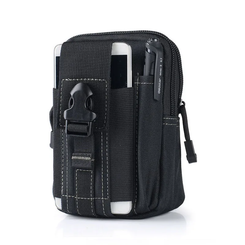 Многофункциональный, большой емкости тактический военный Для мужчин спортивная сумка талии водонепроницаемая сумка для бега поясная сумка для мобильного Сумочка для телефона, монет - Цвет: Black