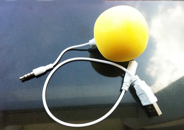 Красочные быстрее мини Колонка-Поролоновый шарик 3,5 мм Джек кабель для iPhone, iPod, MP3 iPad Tablet PC samsung htc сотовые телефоны