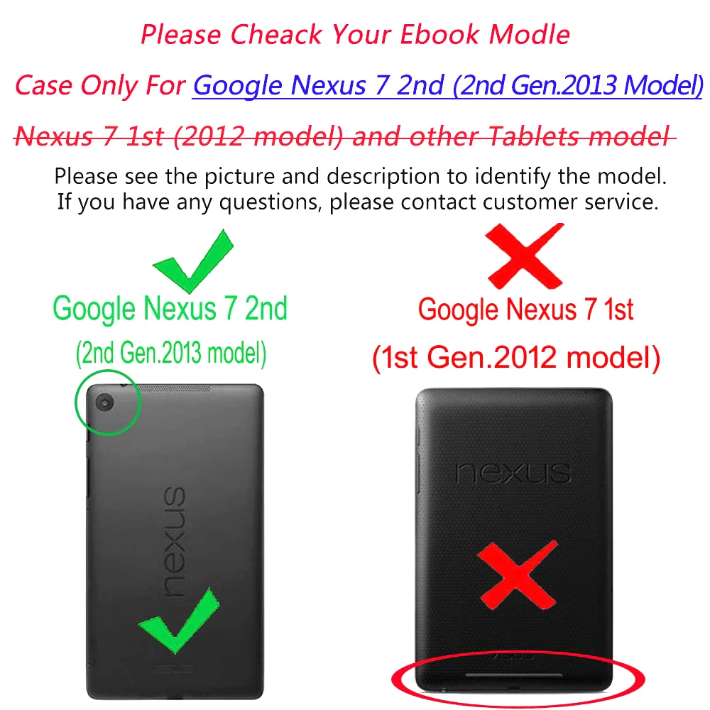Capa Dobrável de Couro pu para Google Nexus Fhd 2nd 2nd Gen.2013 Capa Dobrável para Tablet com Suporte Modo de Repouso Despertar Automático - Imagem 3