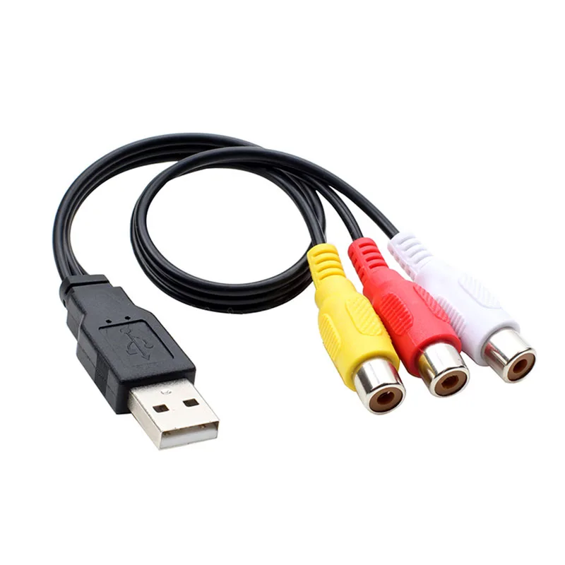 Высокоскоростной 3 5 мм штекер USB к RCA разъем адаптер аудио преобразователь видео AV