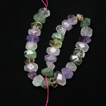 

Approx 30pcs/strand Mixed Stones Natural Crystal Quartz Beads Pendants,Polished Faceted Nugget Beads For Woman Jewelry