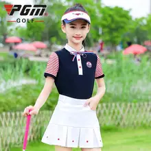 Новая стильная детская спортивная одежда для гольфа, топы для девочек, летняя полосатая футболка с короткими рукавами, дышащая быстросохнущая