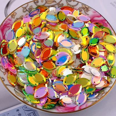 6*13mm Small SizeTwo Holes Cup Olive  Sequins for Crafts Scrapbook Diy With 9 colors for option