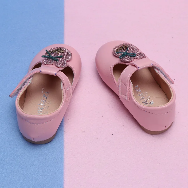 COZULMA Spring Baby Girl Lovely Rhinestone Rabbit Casual Shoes Toddler Baby Kids Party T-Strap Flat New Shoes Enfants Size 15-25