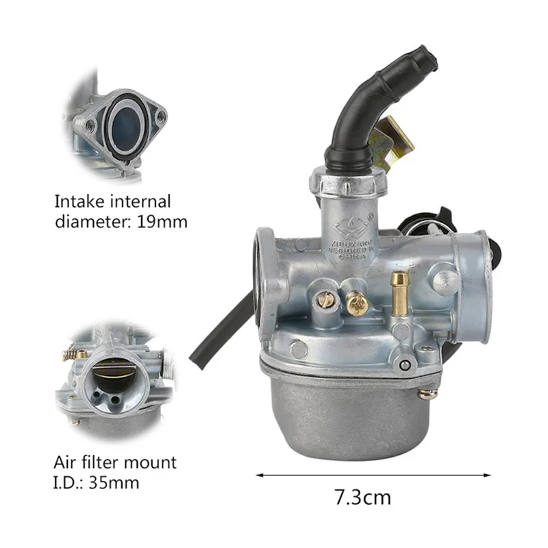 Профессиональный PZ19 серебро Карбюратор с кабельным дроссель для большинства 50cc 70cc 90cc 110cc 125cc 135cc квадроциклы велосипеды грязи идти картами