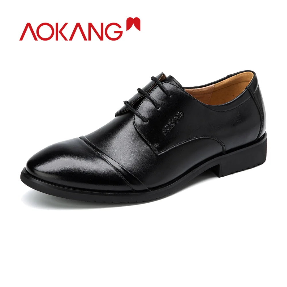 

Aokang Genuine Leather Men's Oxfords Quality Brand Business Oxford Dress Shoes Men Flats Tenis Masculino Wedding Size 37-45