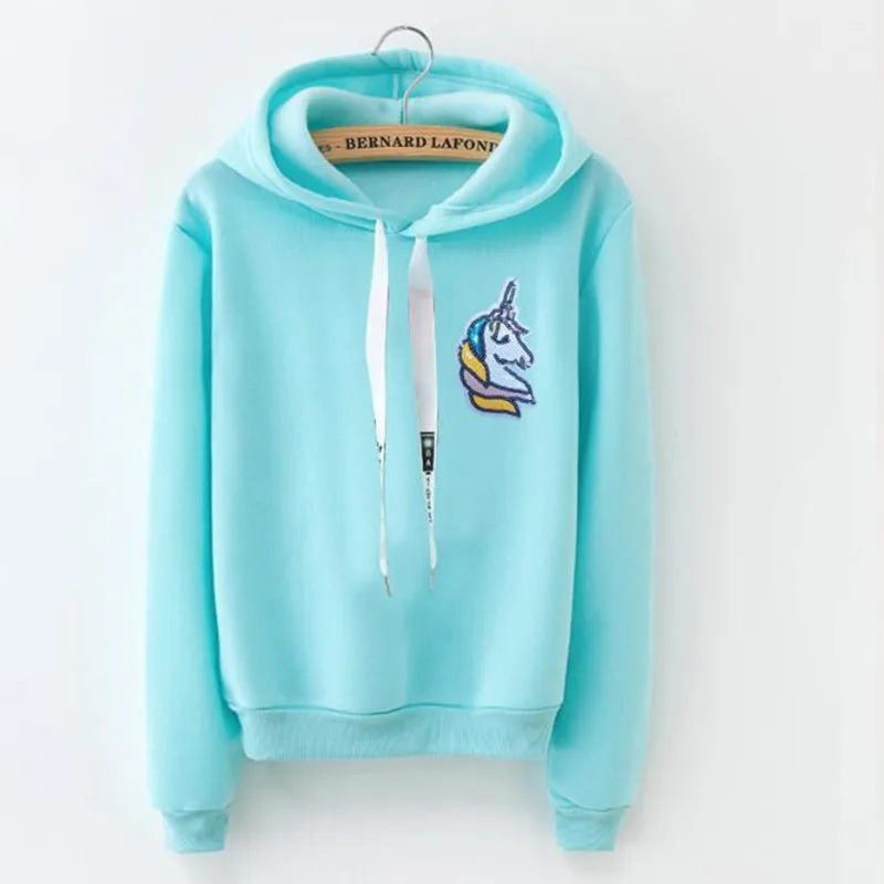 

Women Sweatshirt 2019 Fashion Long Sleeve Little Unicorn Female Hoodie Harajuku Autumn Casual Streetwear Hoody Pullover