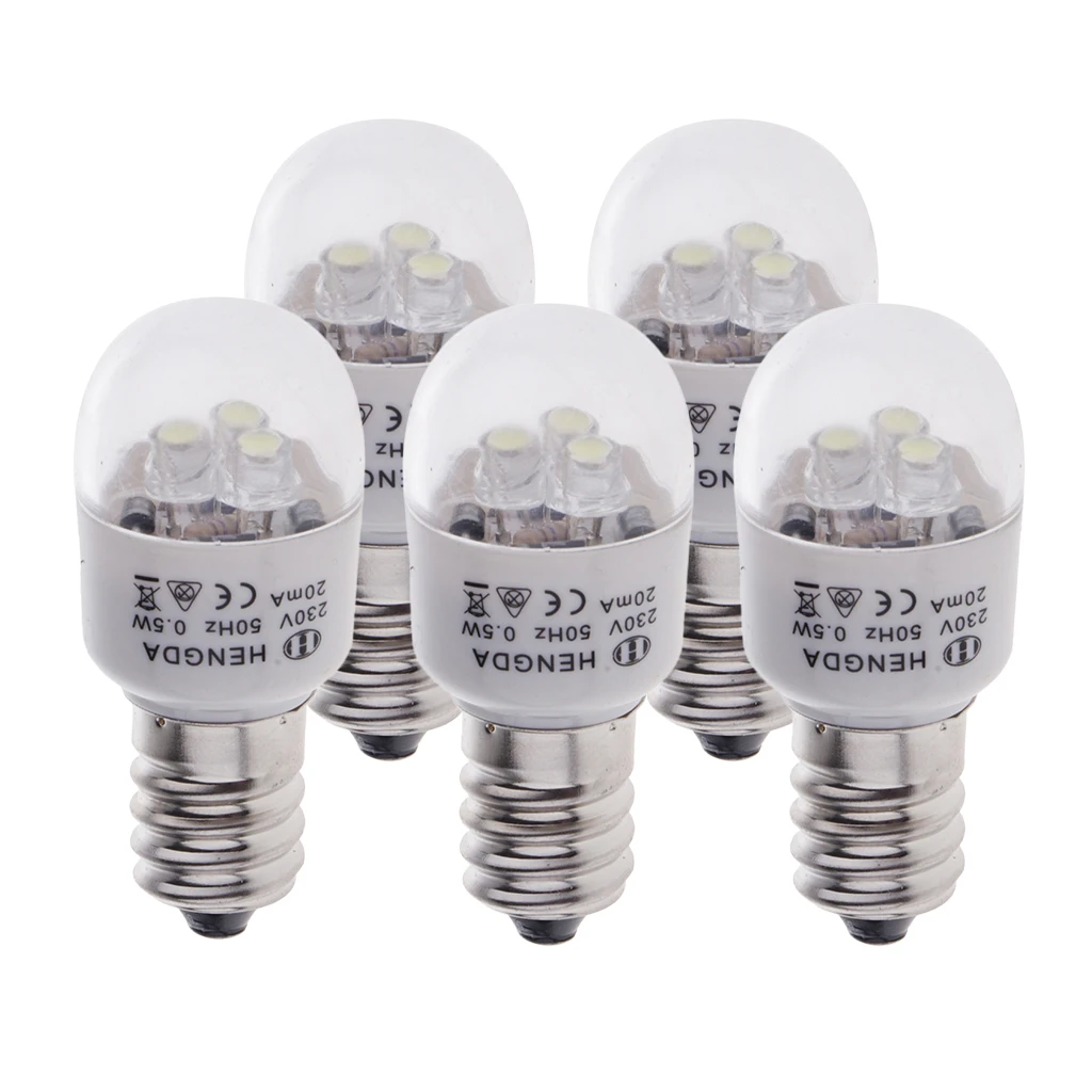 5pcs LED Light Bulbs 0.5W Domestic Sewing Machine Part for Brother, Singer, Feiyue, Acme, Juki, Butterfly, etc