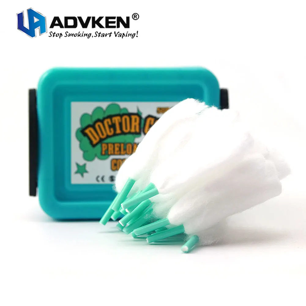 

Original Advken Doctor Coil Preloaded Cotton Made of 100% Natural 129A Organic Cotton with Long Fiber Best Choice for DIY Lovers