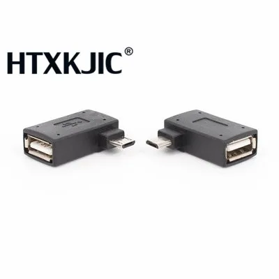 90 градусов ультра плоский левый и правый угловой Micro USB 2 0 хост-адаптер OTG для