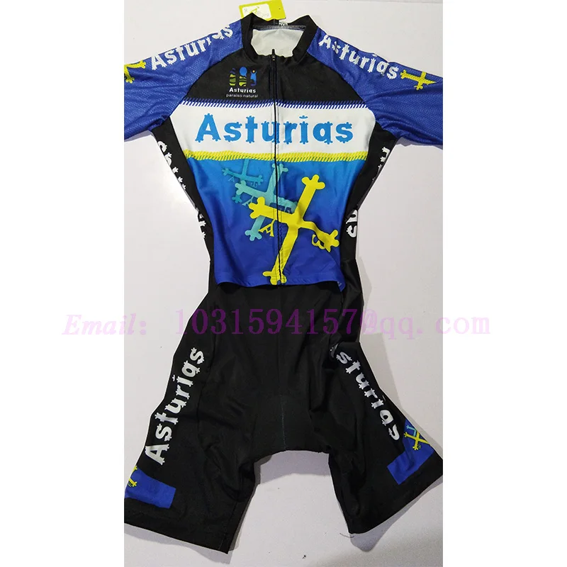 

asturias team wear breathable aero blue yellow skin suit custom skinsuits cycling clothing ropa ciclismo bicicleta triatlon kits