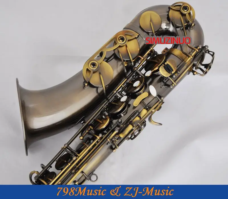 Профессиональный античный латунный тенор саксофон Bb Sax High F # с 10pc Reeds Case|tenor