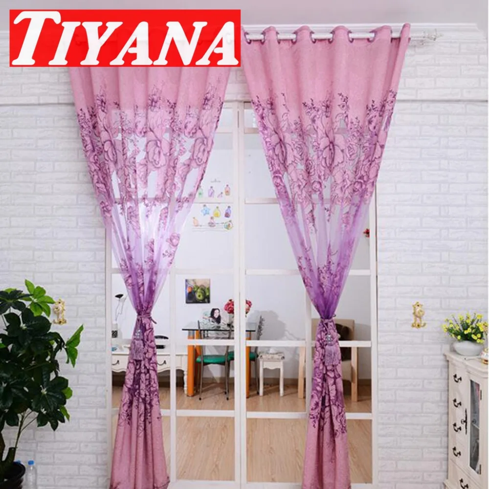 Online kaufen groÃhandel floral sheer vorhänge aus china ...