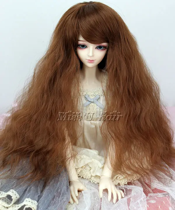 BJD Doll Hair Wig 8-9"1/3 SD DZ DOD LUTS Brown Long wavy Wig 