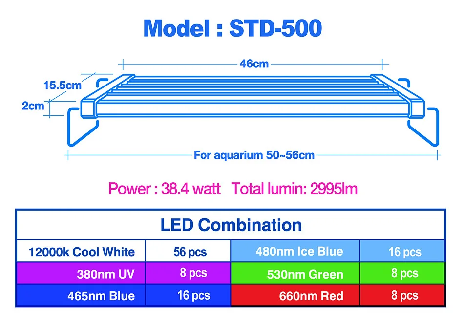 LICAH морской аквариумный светодиодный фонарь STD-500