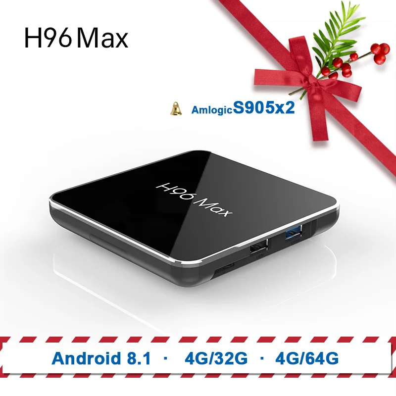 

H96Max X2 TV Box Android 8.1 Smart Set Top Box 4G32G 4G64GAmlogic S905X2 Quad Core ARM Cortex A53 @2GHz WiFi Support 4K