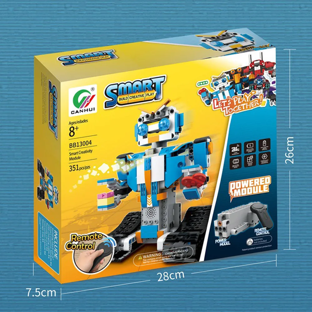 DIY строительные блоки ходьба RC умный робот Электронный Робот ствол игрушка для