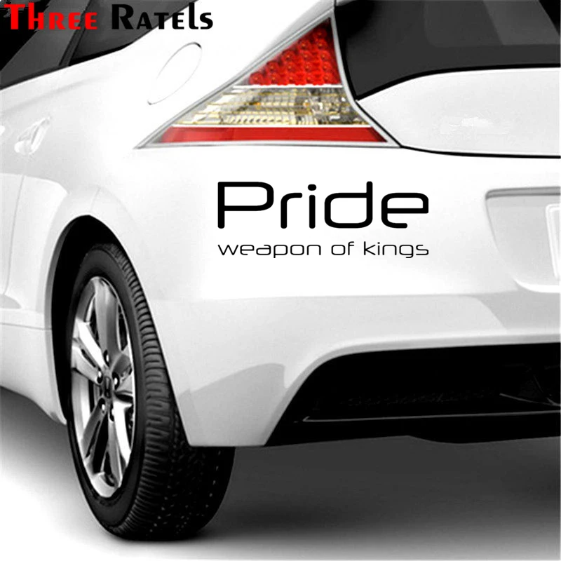 Three Ratels TZ-1015 11*30см 1-4шт прикольные виниловые наклейки на авто Pride weapon of kings наклейки на машину наклейка для авто - Название цвета: 1015 black