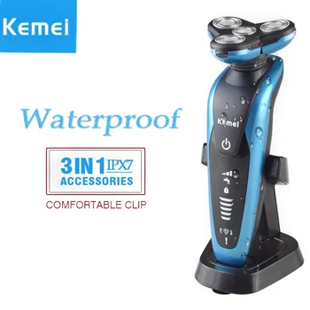 

Kemei 3 in 1 Shaver Men Shaving Machine Nose Trimmer Barbeador 3D Beard Shaver Razor