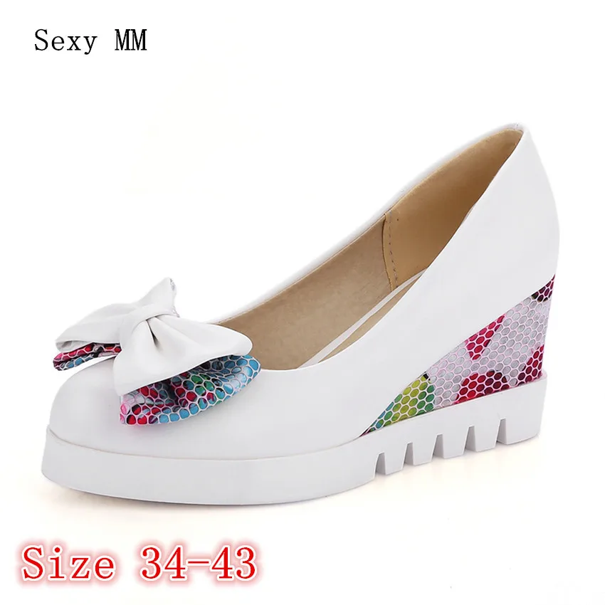 

High Quality Ladies Wedges Oxfords Woman Flat Platform High Heels Women Wedge Casual High Heel Shoes Plus Size 34-40.41.42.43