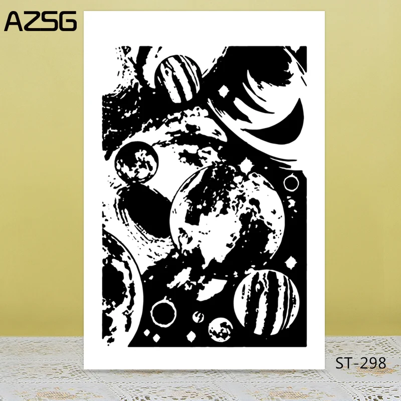 

AZSG Space Planet Clear Stamps for DIY Scrapbooking Photo Album Decoretive Card Making Embossing Stencial 11*16cm