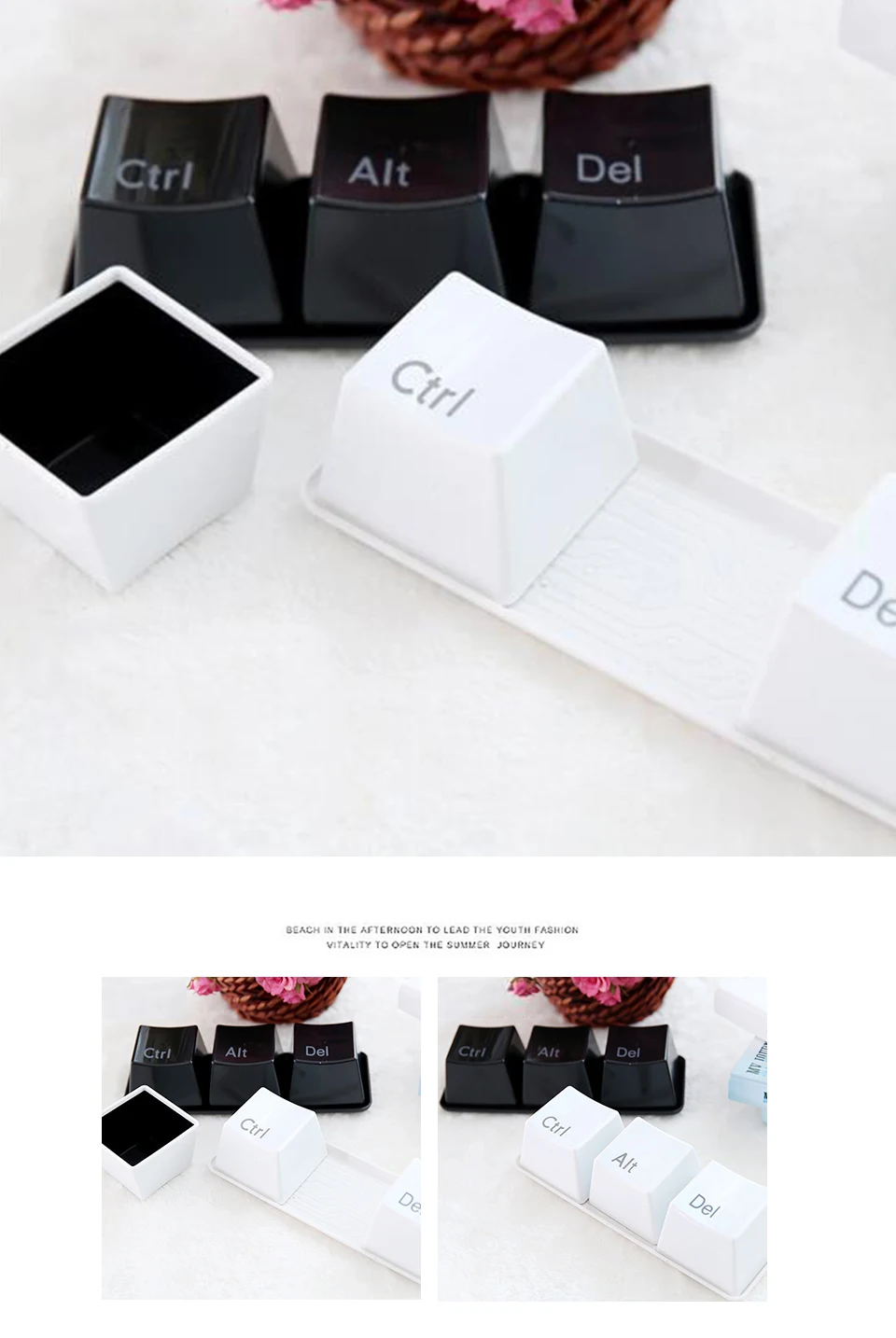 Travel Coffee Mug Creative Tea Cup Plastic Water Cups And Mugs WhiteBlack Print 3pcsSet Keyboard ButtonMilk Mug Office Custom (1)