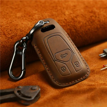 

2019 Handmade Genuine Leather Car Key Case/Key Bag for Audi A3 A5 Q3 Q5 A6 C5 C6 A4 B6 B7 B8 TT 80 S6 TTS 8s 2016 Accessories