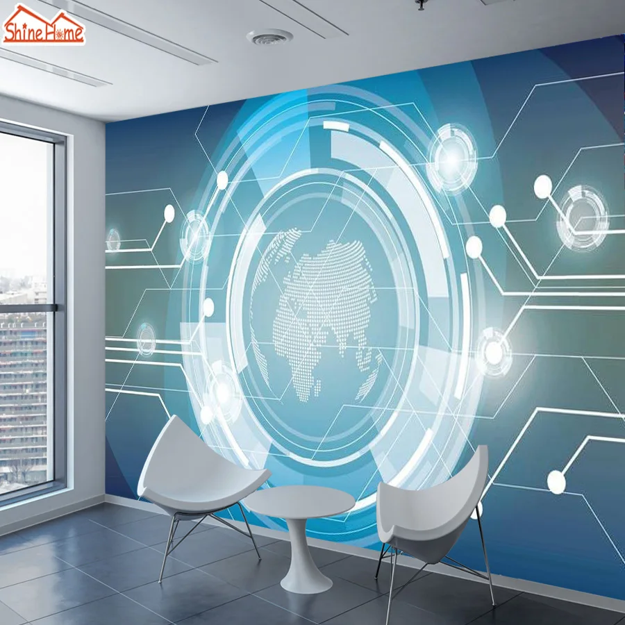 

ShineHome-Custom Modern Technology Earth Abstraact Wallpapers for 3 d Wall Paper Art Wallpaper Mural Roll for Living Room Walls