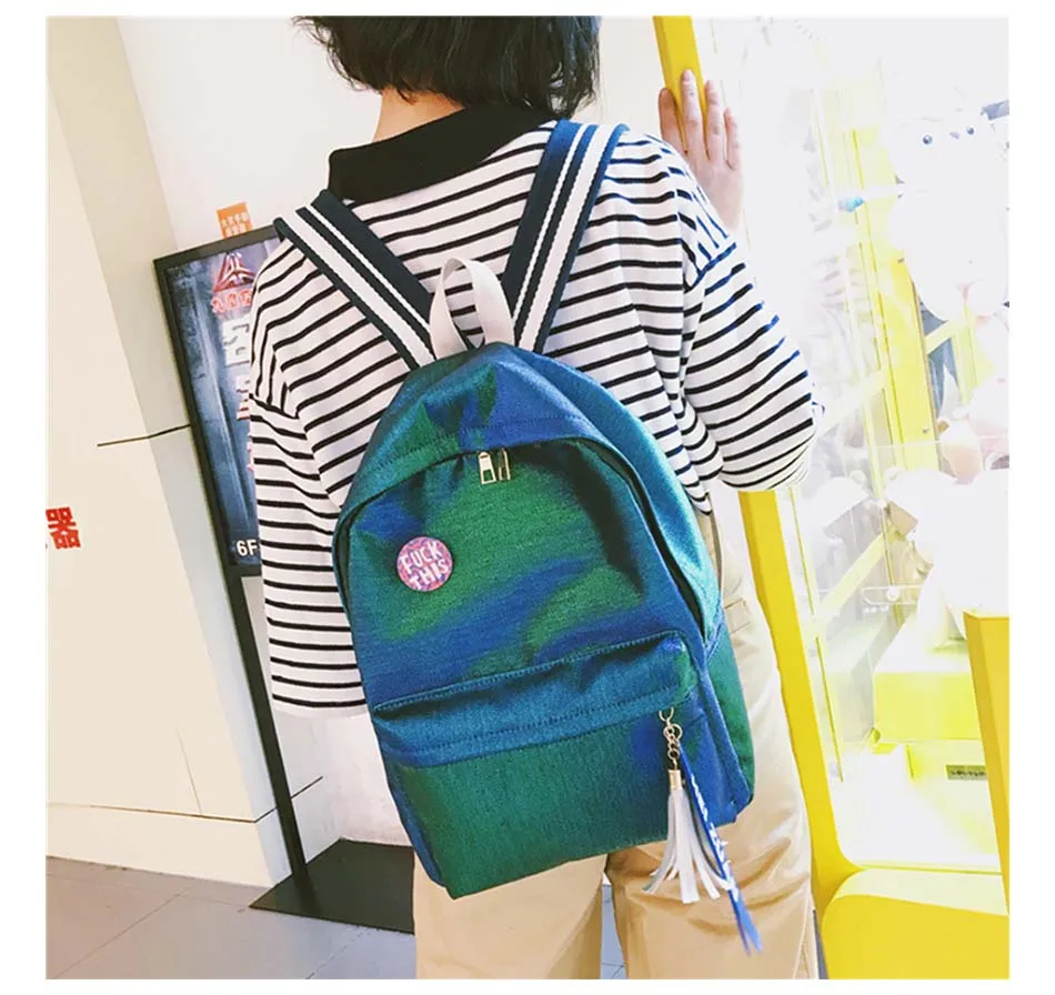 Модные блестящие цветные рюкзаки для женщин и девочек-подростков, школьные сумки, голографические новые нейлоновые значки, Студенческая сумка Mochila