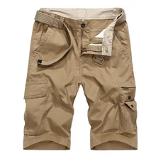 Брендовые мужские шорты-карго, мужские летние шорты, хлопковые шорты с несколькими карманами, военные бермуды Masculina De Marca Homme