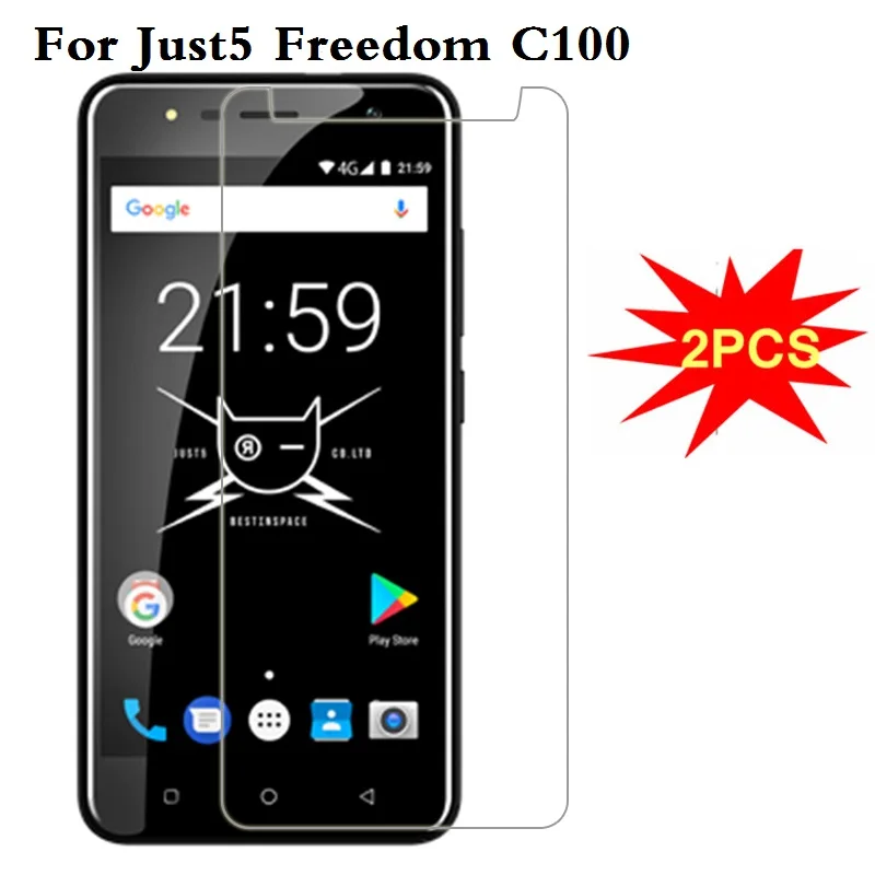 

2PCS Just5 Freedom C100 Tempered Glass 9H Good Quality Protective Film Explosion-proof Screen Protector For Just5 Freedom C100