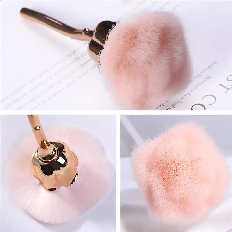 

Rose head brush Makeup Brush Nail Art Dust Brush For Manicure Blush Powder brushes Fashion Gel Nail Accessories Nail Tools