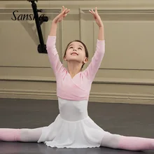 Sansha inverno três quartos mangas aquecer topo ballet dança prática camisola dancewear 84ag0001