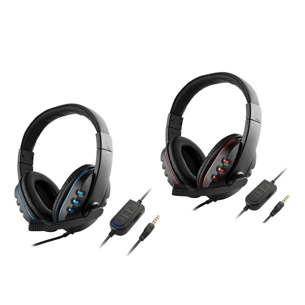 2 Pieces 3.5mm Stereo Micphone Gaming Headset Headphone Earphone For