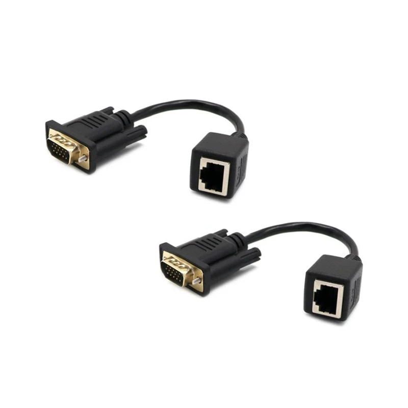  Ouhaobin 15cm VGA Extender Male To Lan Cat5 Cat5e RJ45 Ethernet Female Adapter Connects VGA Male to RJ45 Female C0508          06