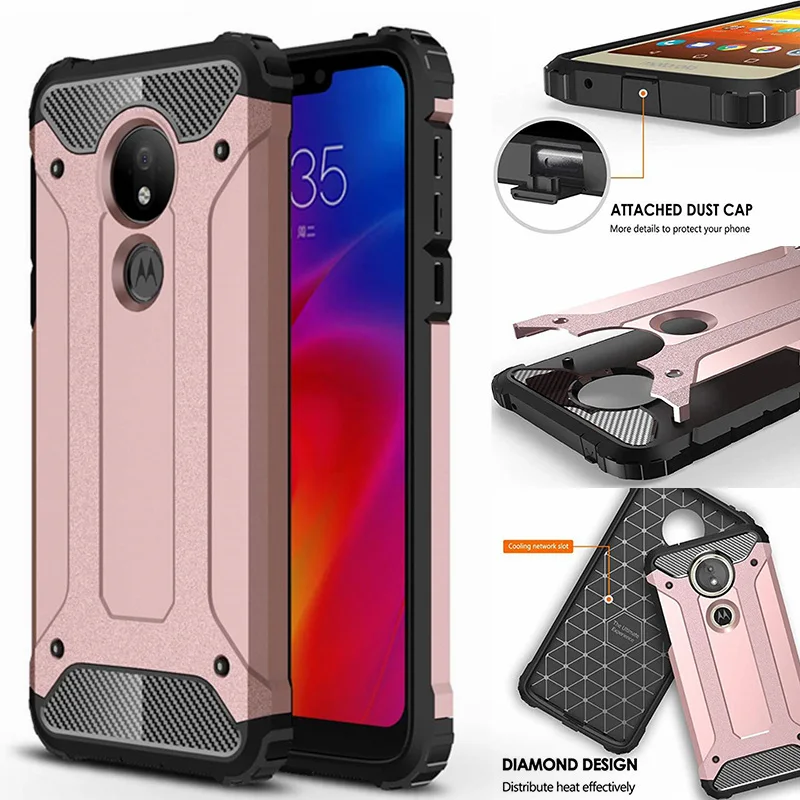 Гибридный армированный чехол для Motorola G7 Power G5S G6 G8 Plus E5 Play P30 P40 Note P50 прочный Чехол