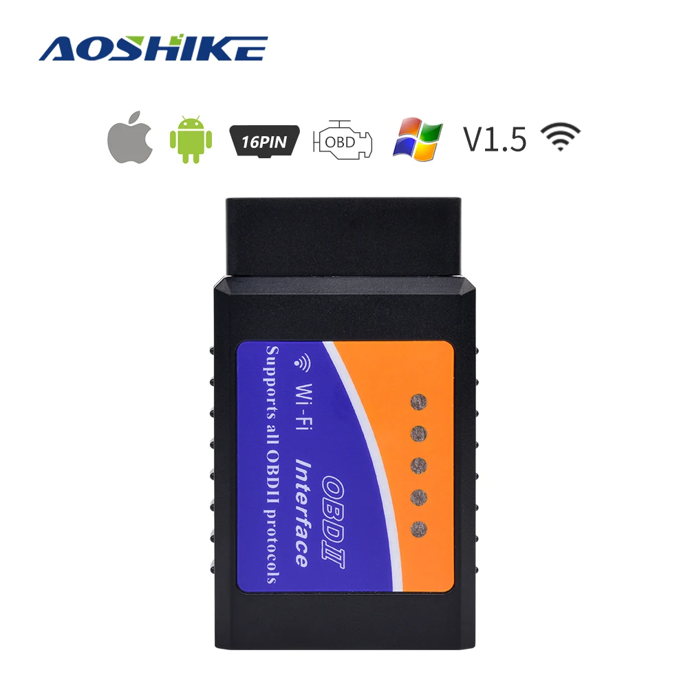 AOSHIKE ELM327 OBD Автомобильный детектор неисправностей индикатор для автомобиля OBD2 WIFI