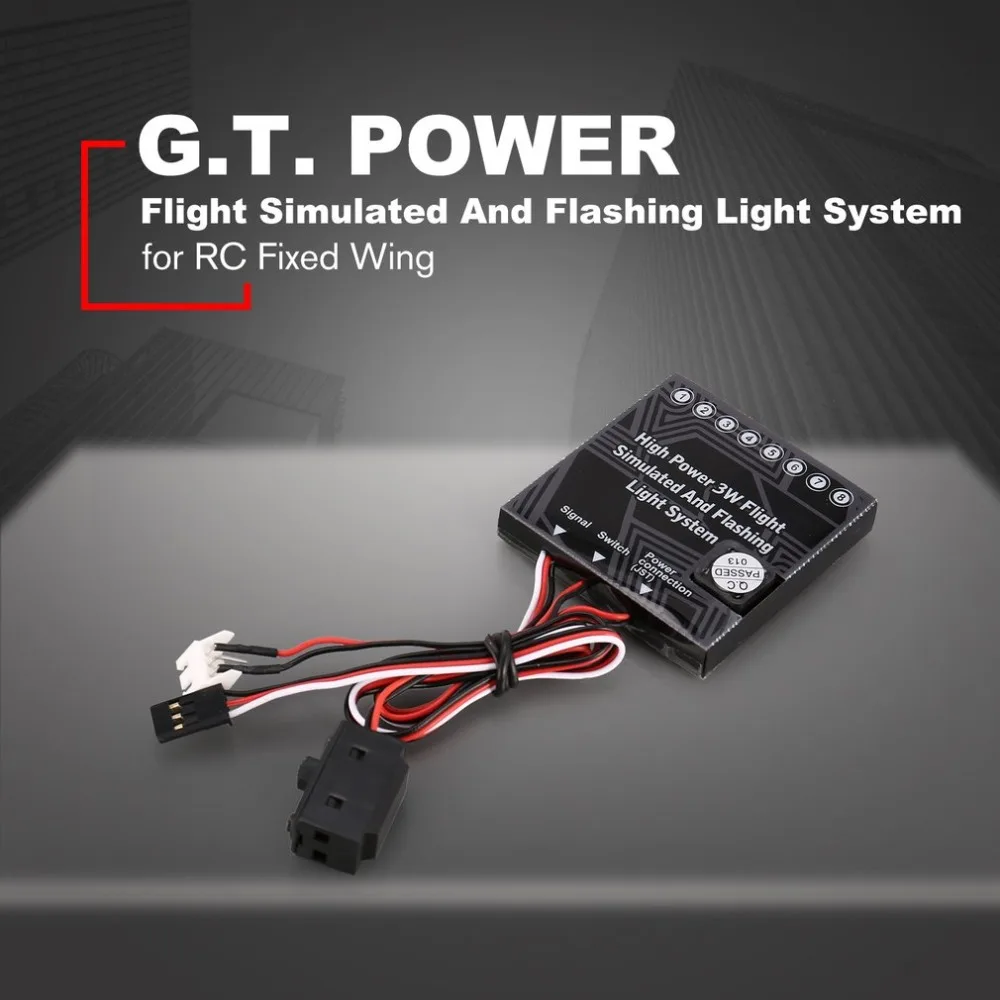 

G.T POWER High power 3W Flight Simulated Flashing Light System With Led Control Box Aircraft Lights for RC Fixed Wing