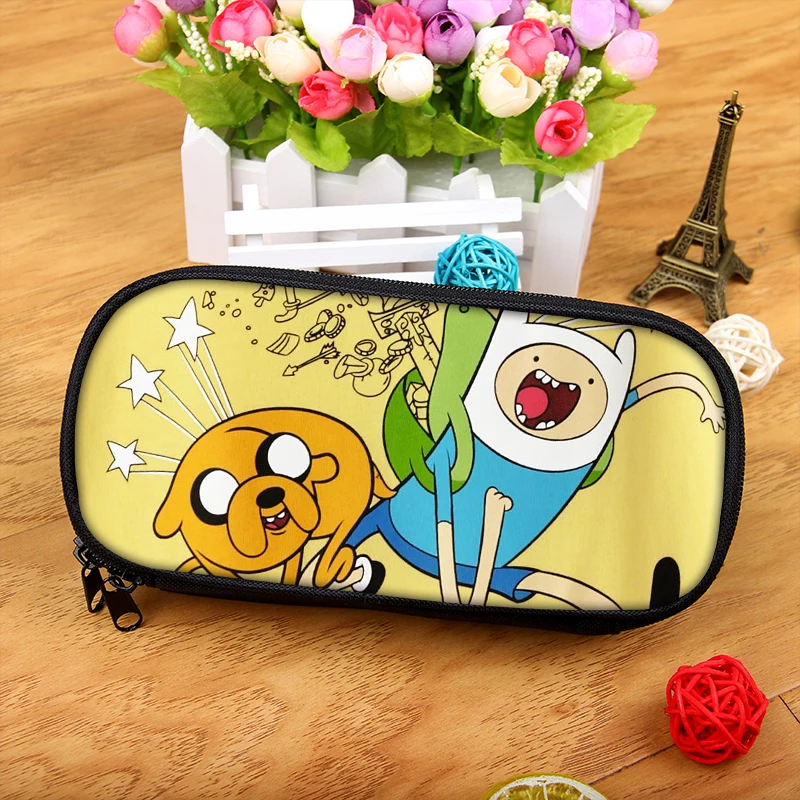 Adventure Time Finn and Jake Cartoon Pencil Bag Printing Pouch Zipper Case Student Gift Wallet Bag Gift